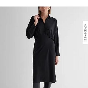 Half Button Up Midi Portofino Shirt Dress